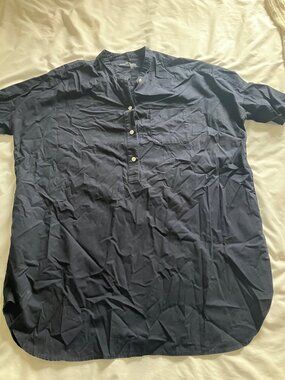 Muji 3/4 sleeve button down navy xs/s